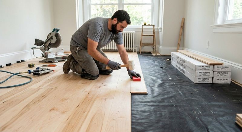 Birch Floor Installation in Skokie, IL