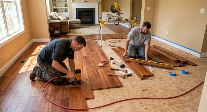 Cherry Floor Installation in Highland Park, IL