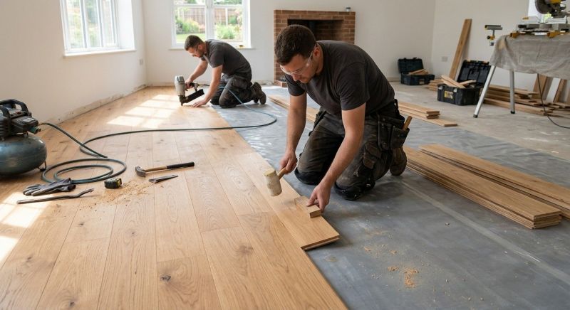 White Oak Floor Installation in Skokie, IL